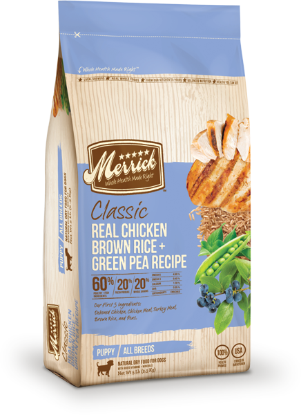 "Merrick Classic Puppy Real Chicken, Brown Rice & Green Pea Dry Dog Food 5lb"