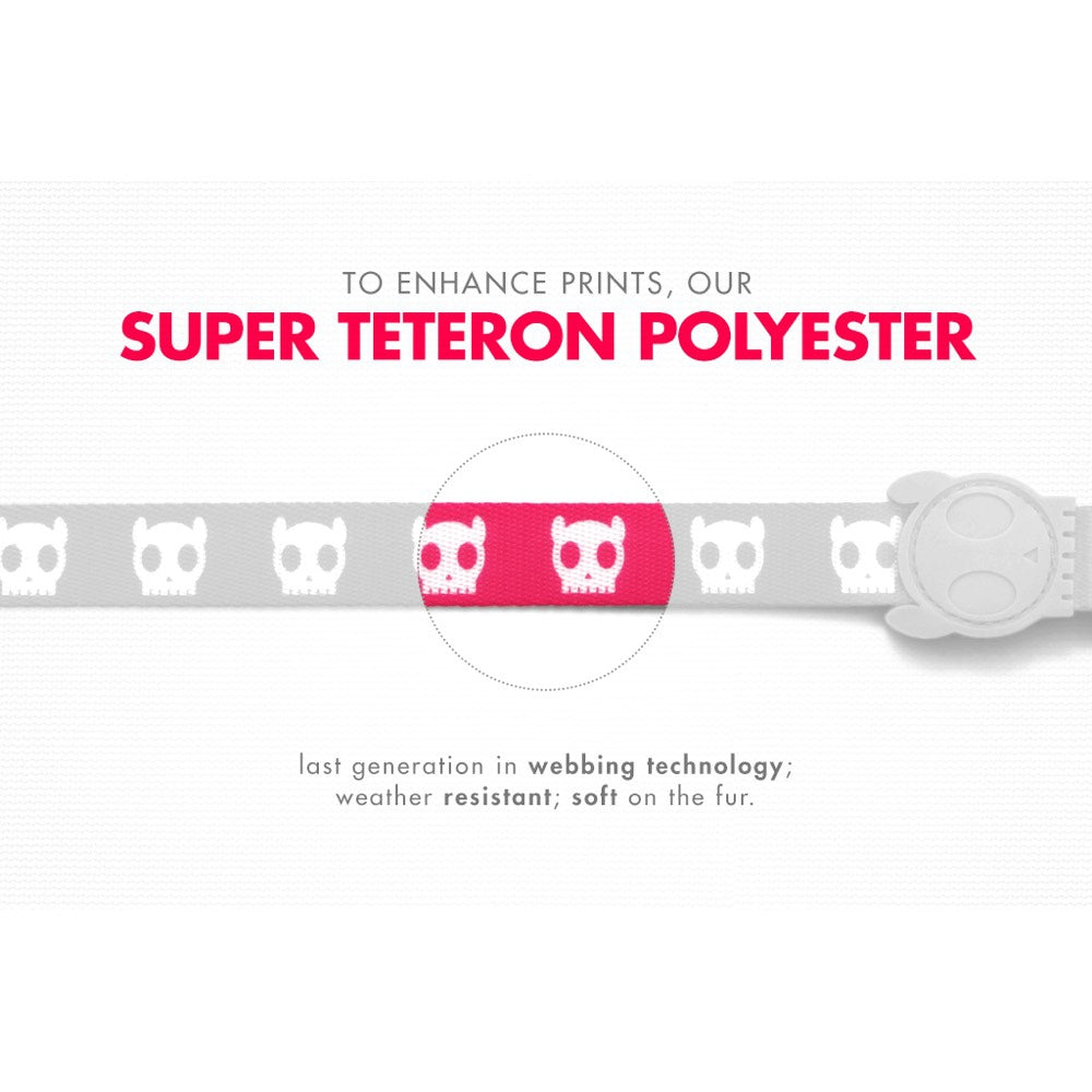 Zee.Dog Pink Skull Dog Leash