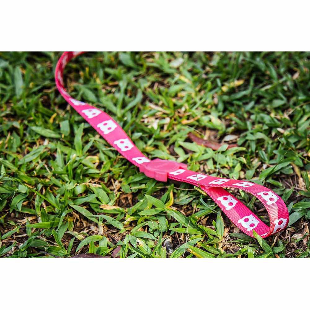 Zee.Dog Pink Skull Dog Leash