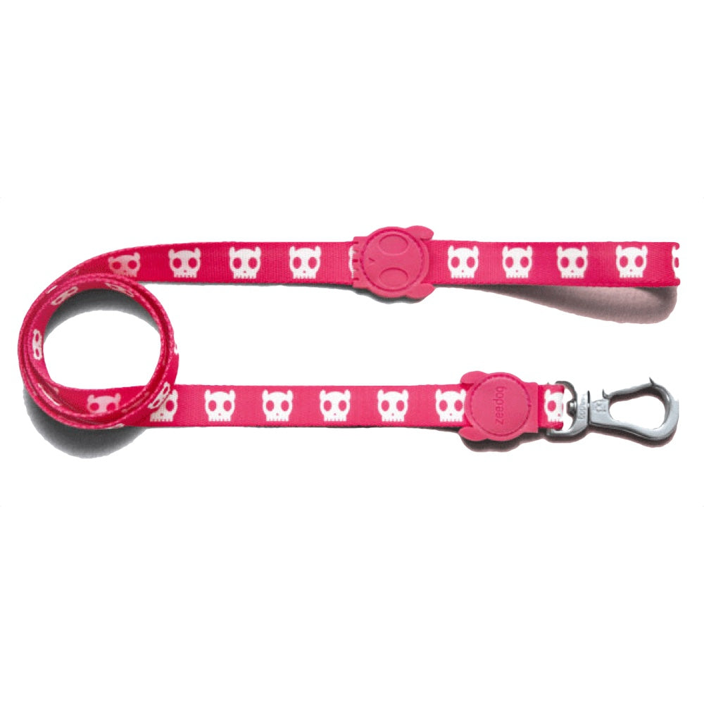 Zee.Dog Pink Skull Dog Leash